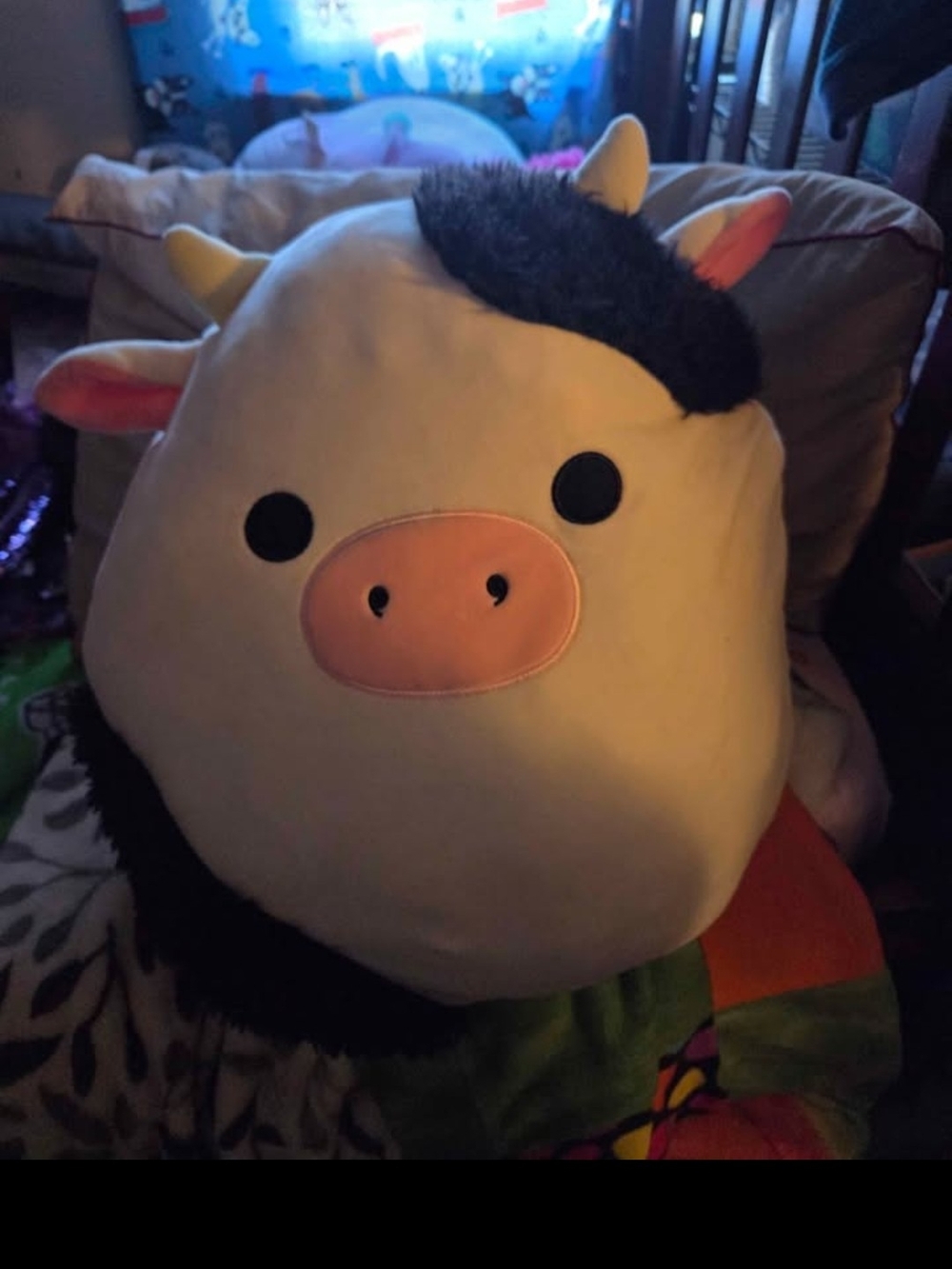 Squishmallows Cow Plush - White, Black, Pink